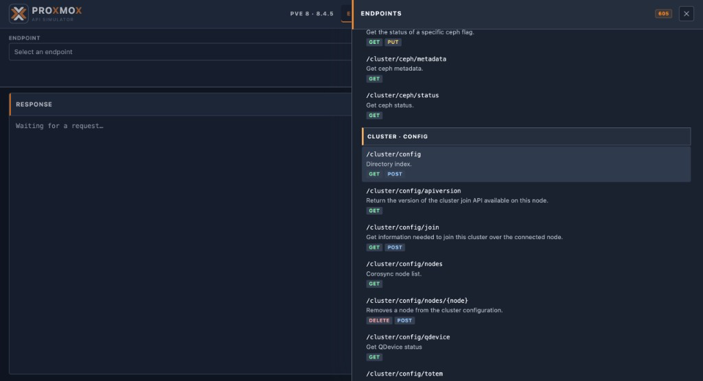 Web UI endpoints
